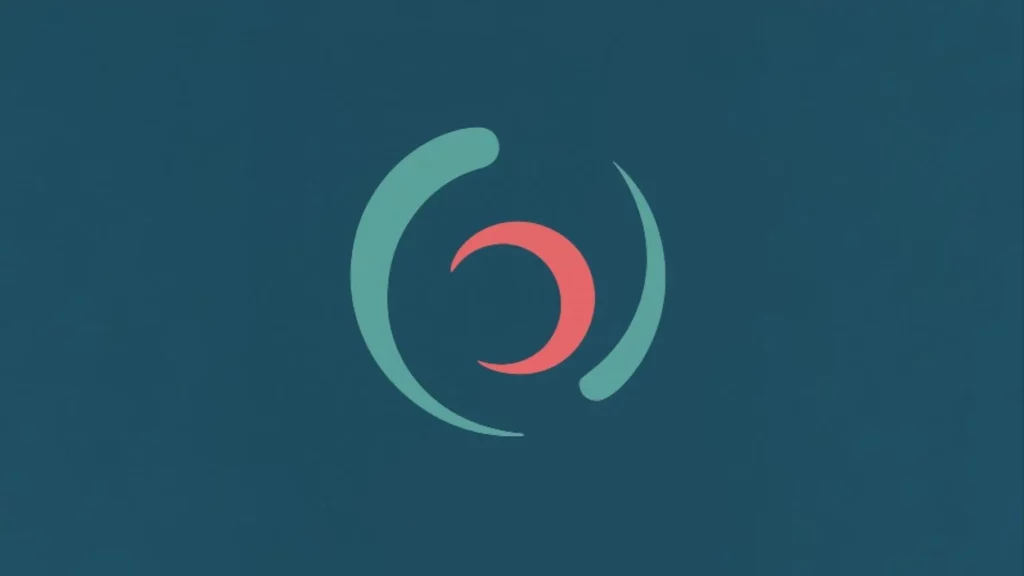 Deux cercles concentriques et ouverts sur un fond bleu