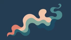 Une fumée colorée sur fond bleu